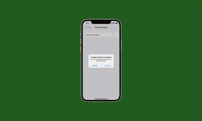 fix Unable to Check for Update error on iPhone